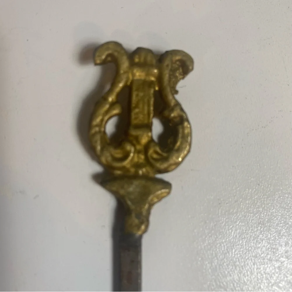 Set Of 6 Vintage Turkish Brass & Stainless Kebab Skewers Ornate Handles 14.5”